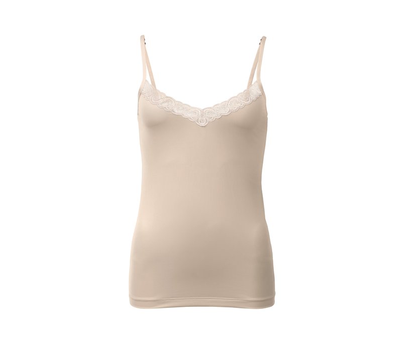 Tchibo - Hemdchen mit Spitze - Damen - Gr. S - beige