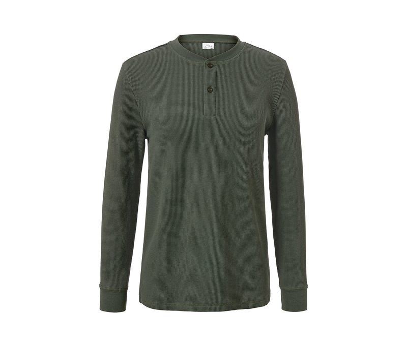 Tchibo - Langarm-Henley - Herren - Gr. M - khaki