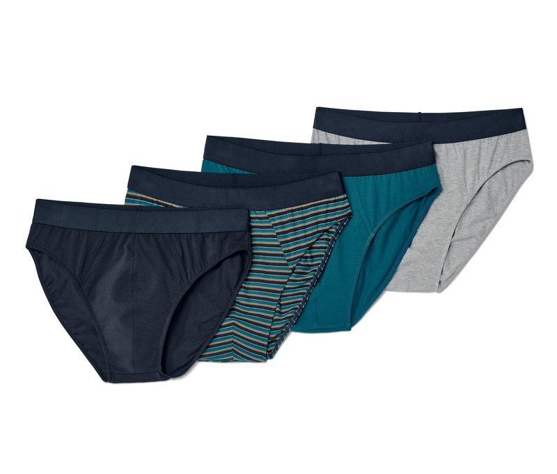 Tchibo - 4 Slips - Herren - Gr. L/6 - petrol/gestreift