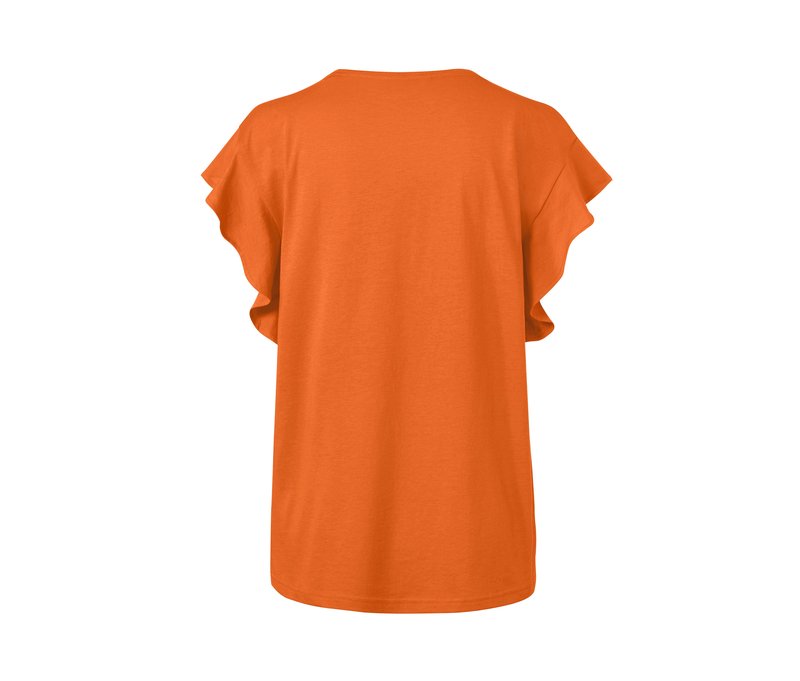 Tchibo - Shirt mit Volant - Damen - Gr. S - orange