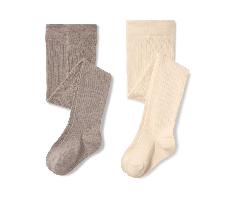 Tchibo - 2 Paar Ripp-Strumpfhosen - Herren - Gr. 98/104 - beige