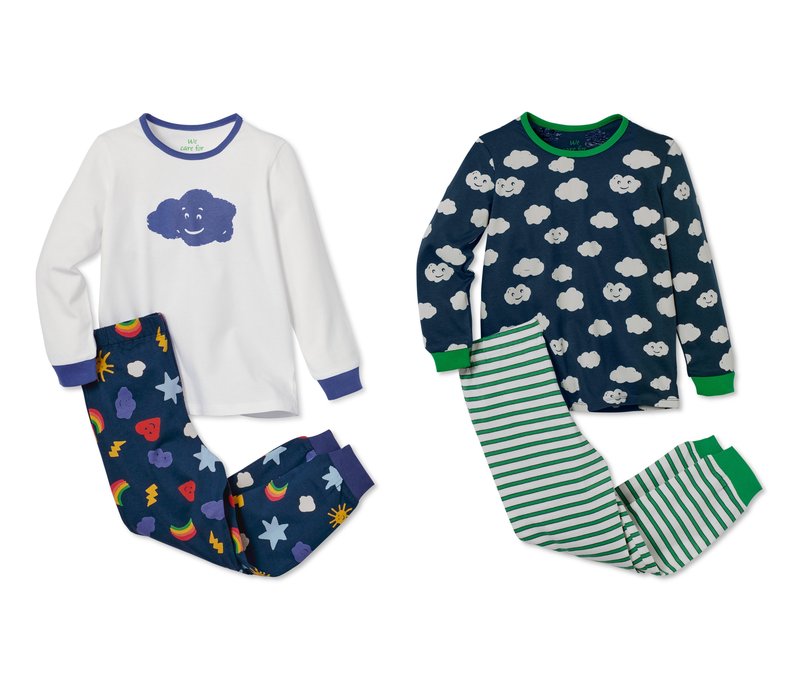 Tchibo - 2 Pyjamas aus Bio-Baumwolle - Jungen - Gr. 98/104 - weiß/print