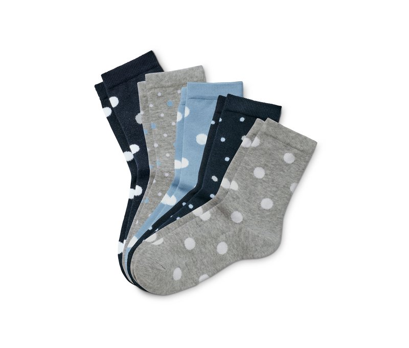 Tchibo - 5 Paar Socken - Damen - Gr. 39-42 - silber/gepunktet