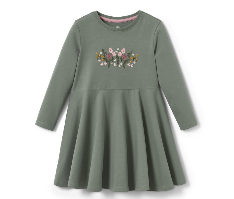 Tchibo - Jerseykleid mit Stickerei - Mädchen - Gr. 86/92 - mehrfarbig