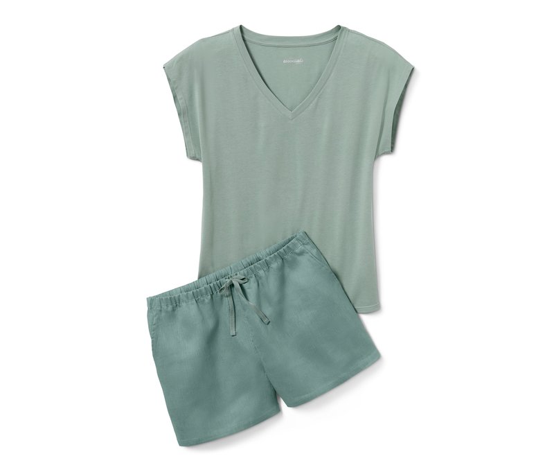 Tchibo - Shorty-Pyjama - Damen - Gr. 38 - grün