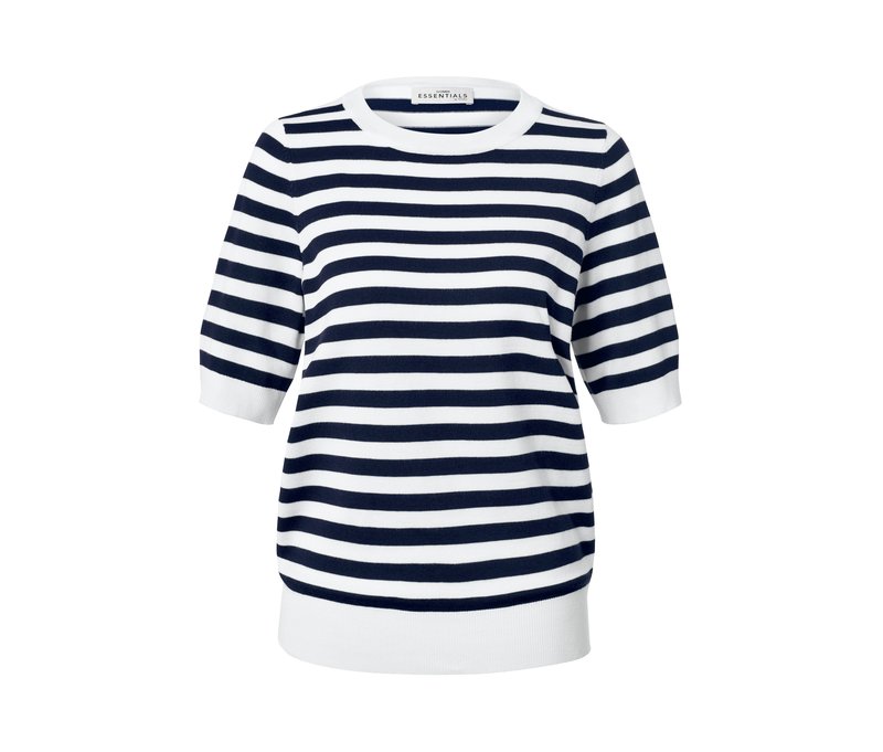 Tchibo - Feinstrick-Pullover - Damen - Gr. XL - dunkelblau/gestreift