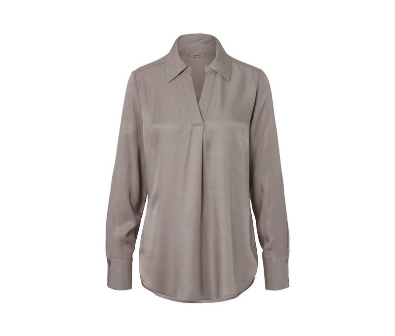Tchibo - Satinbluse - Damen - Gr. 46 - taupe