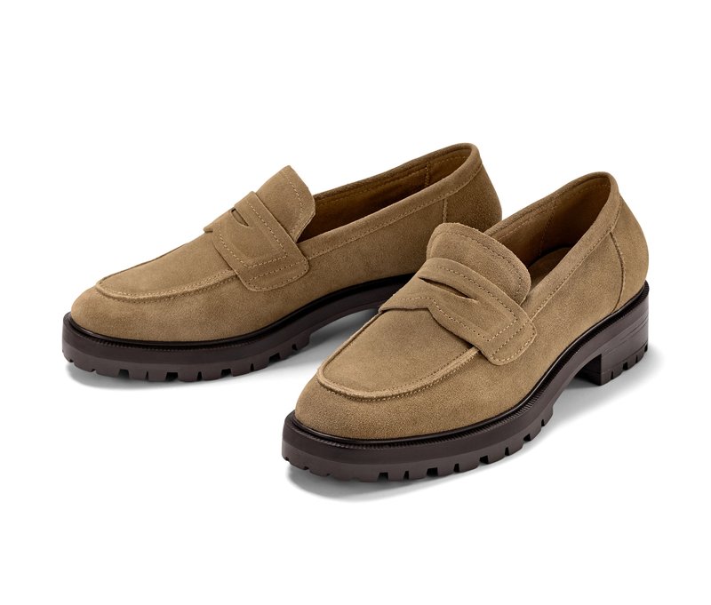 Tchibo - Veloursleder-Loafer - Damen - Gr. 39 - braun