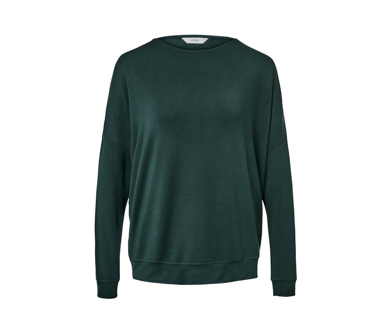 Tchibo - Homewear-Oberteil im Modal-Seide-Mix - Damen - Gr. XL - dunkelgrün