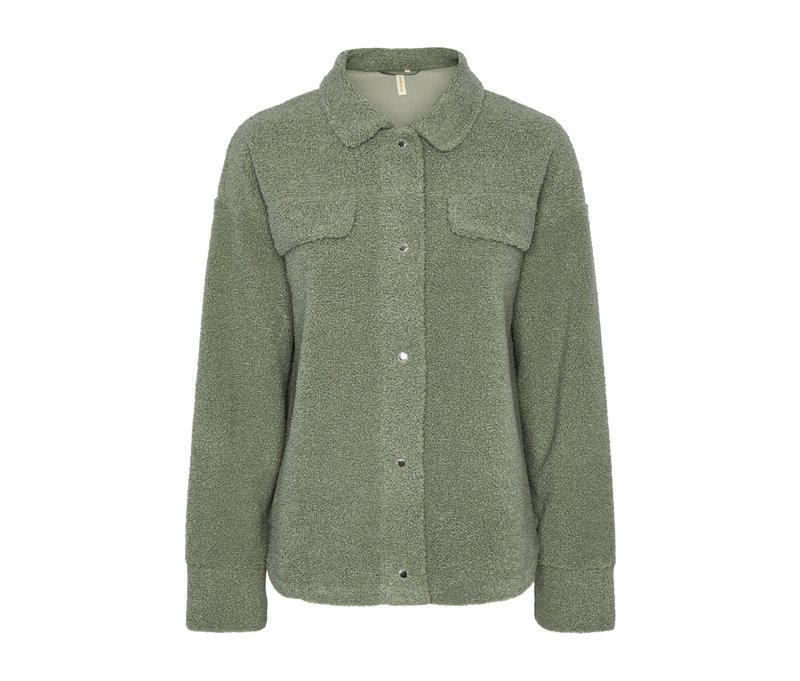 Tchibo - Teddy-Overshirt - Damen - Gr. 44 - grün