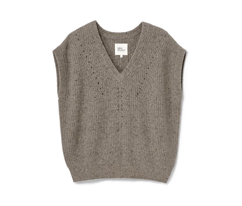 Nah/Studio Strick-Pullunder - recycelter Cashmere und Merinowolle - Gr. XS - braun