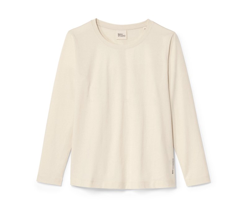 Nah/Studio Longsleeve - nachhaltige Baumwolle - Gr. XL - ungefärbt