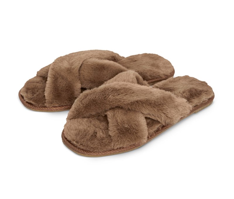Tchibo - Plüsch-Hausschuhe - Damen - Gr. 40 - braun