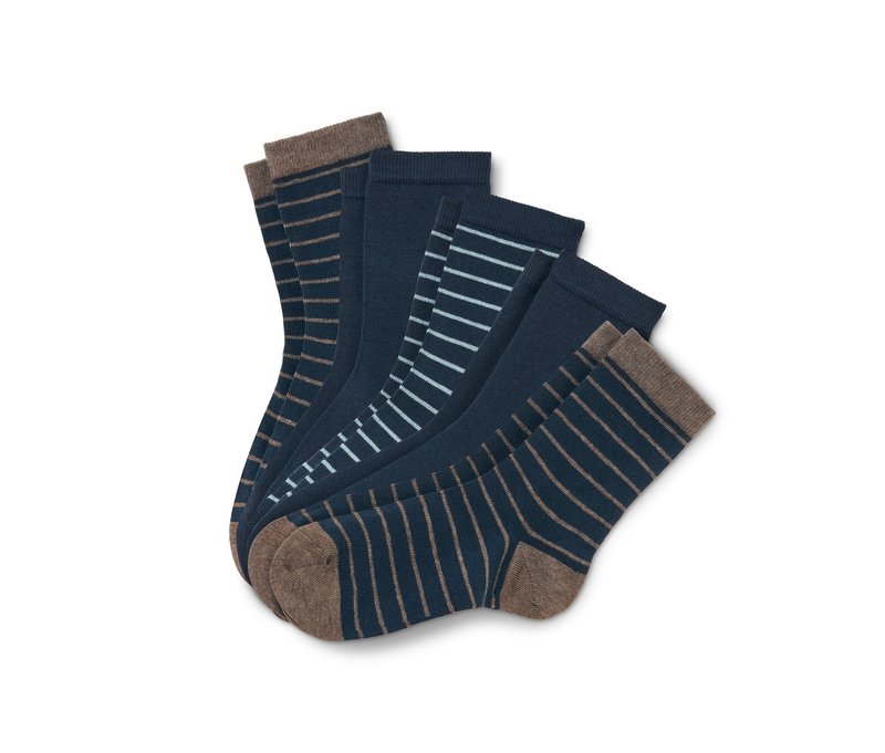 Tchibo - 5 Paar Kinder-Socken - Herren - Gr. 39-42 - dunkelblau/gestreift