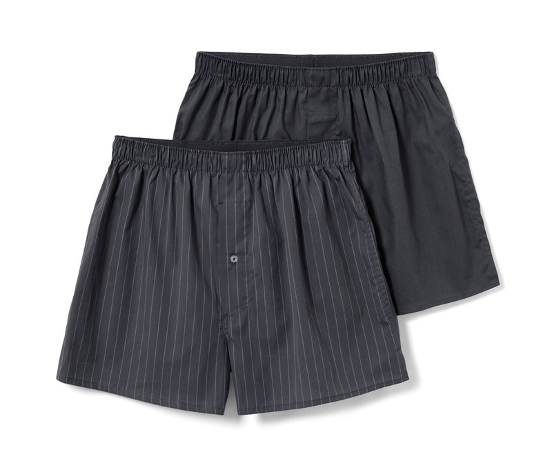 Tchibo - 2 Web-Boxershorts - Herren - Gr. M/5 - anthrazit/gestreift