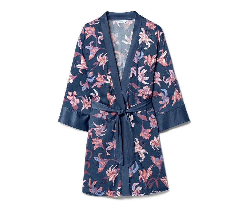 Tchibo - Morgenmantel - Damen - Gr. XL - blau/print