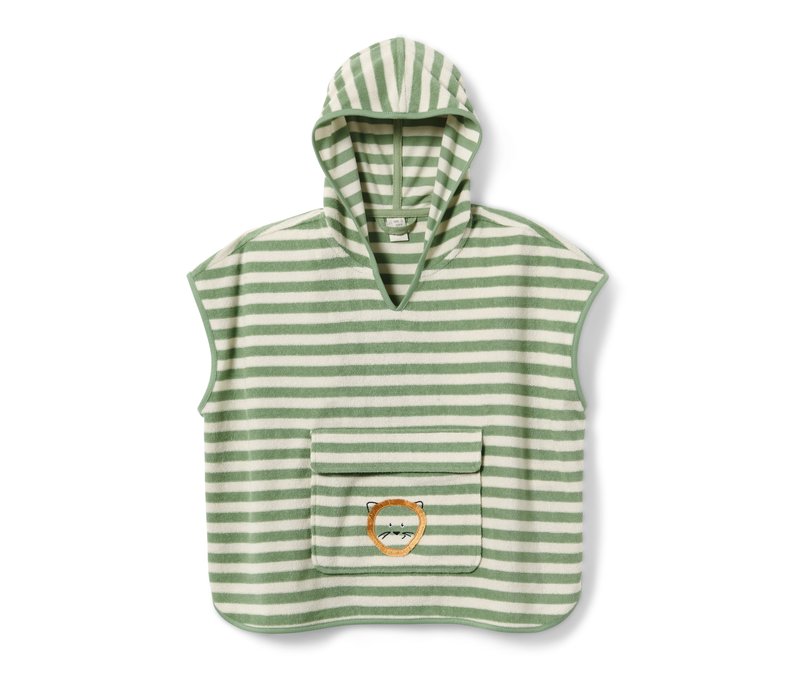 Tchibo - Baby- und Kleinkind-Frottierponcho - Gr. 122/128 - beige/gestreift