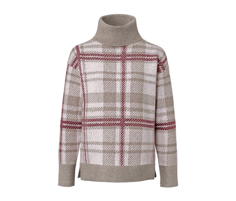 Tchibo - Strickpullover mit Rollkragen - Damen - Gr. XXL - weiß/jacquard