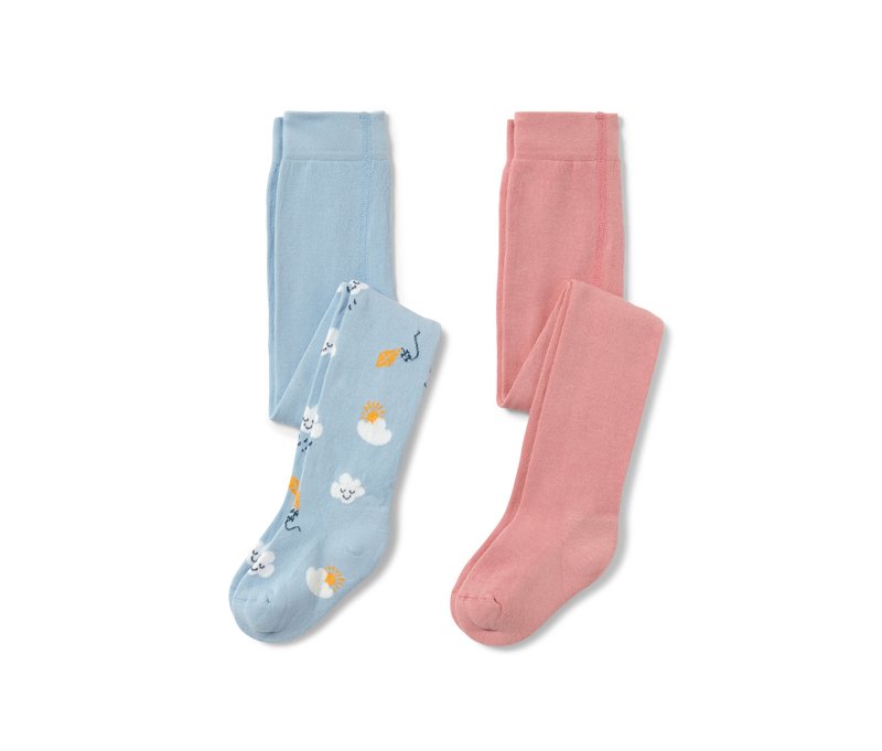 Tchibo - 2 Kleinkind-Strumpfhosen - Baby - Gr. 74/80 - hellblau