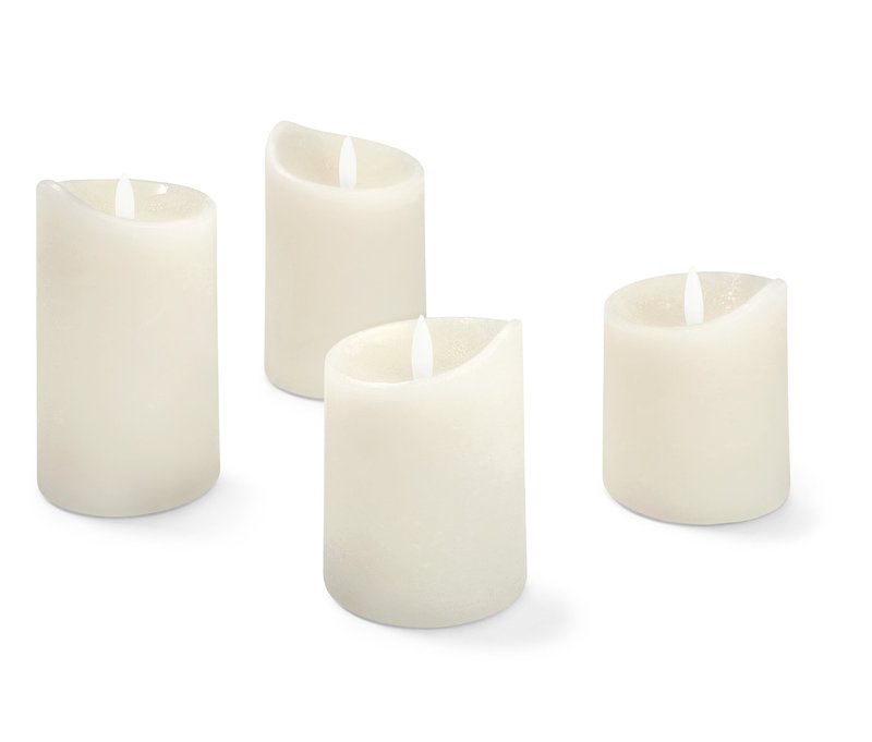 Tchibo - 4 LED-Echtwachskerzen - weiß