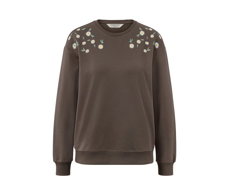Tchibo - Sweatshirt mit Stickerei - Damen - Gr. XS - creme