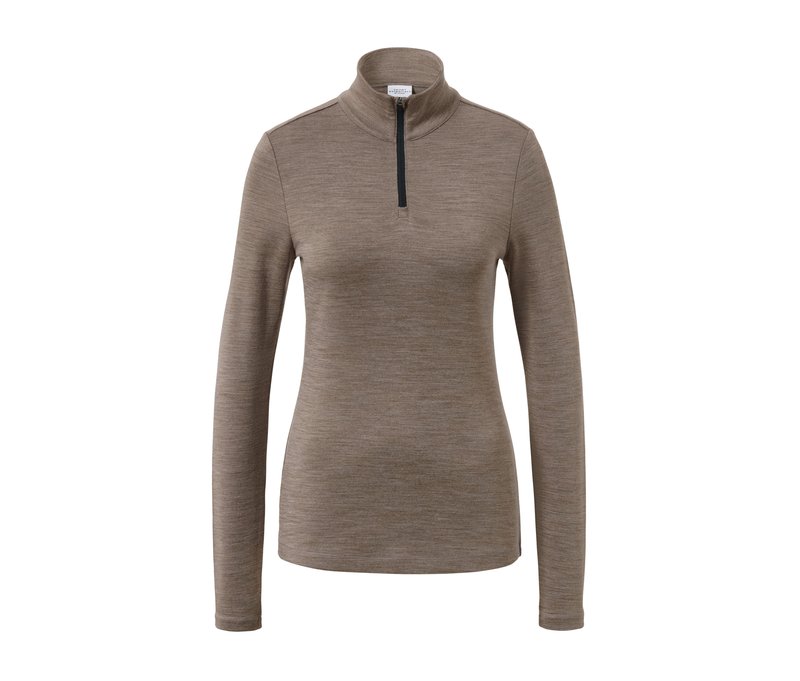 Tchibo - Shirt mit RWS-zertifizierter Wolle - Damen - Gr. L - taupe