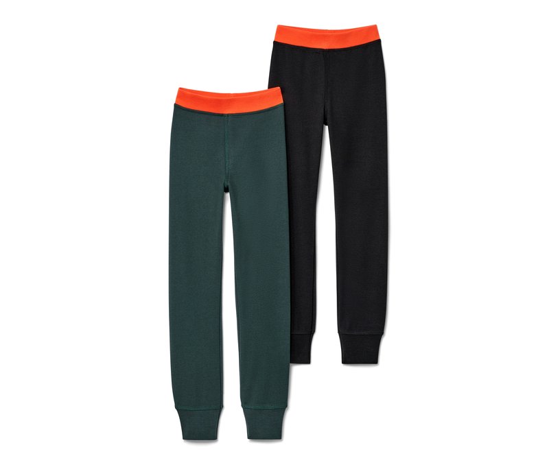 Tchibo - 2 lange Kinder-Winterunterhosen - Herren - Gr. 110/116 - dunkelgrün