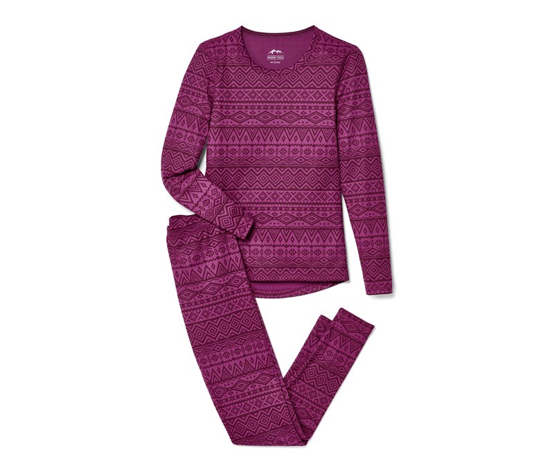 Tchibo - Thermo-Funktionsunterwäsche - Damen - Gr. XL - bordeaux/print