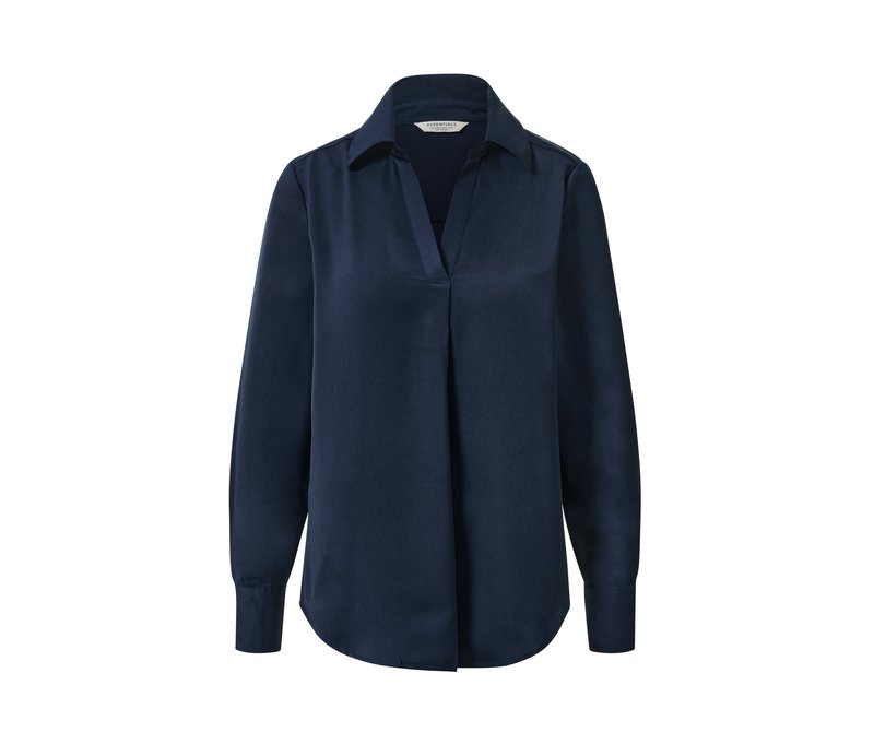 Tchibo - Satin-Bluse - Damen - Gr. 36 - dunkelblau