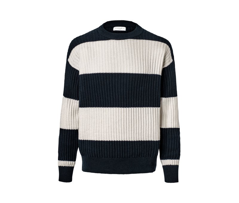 Tchibo - Grobstrick-Pullover - Herren - Gr. XL - dunkelblau/gestreift