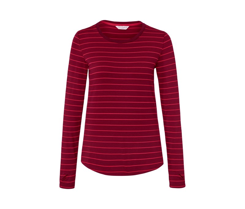 Tchibo - Langarm-Sportshirt - Damen - Gr. L - rot/gestreift