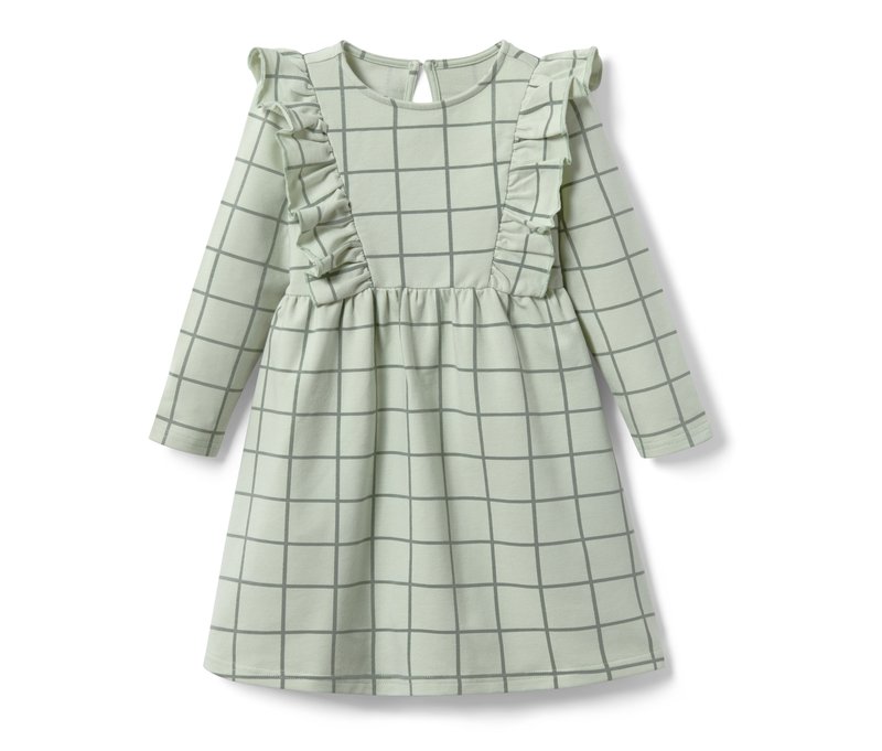 Tchibo - Kleinkind-Sweatkleid - Mädchen - Gr. 122/128 - mintgrün/kariert