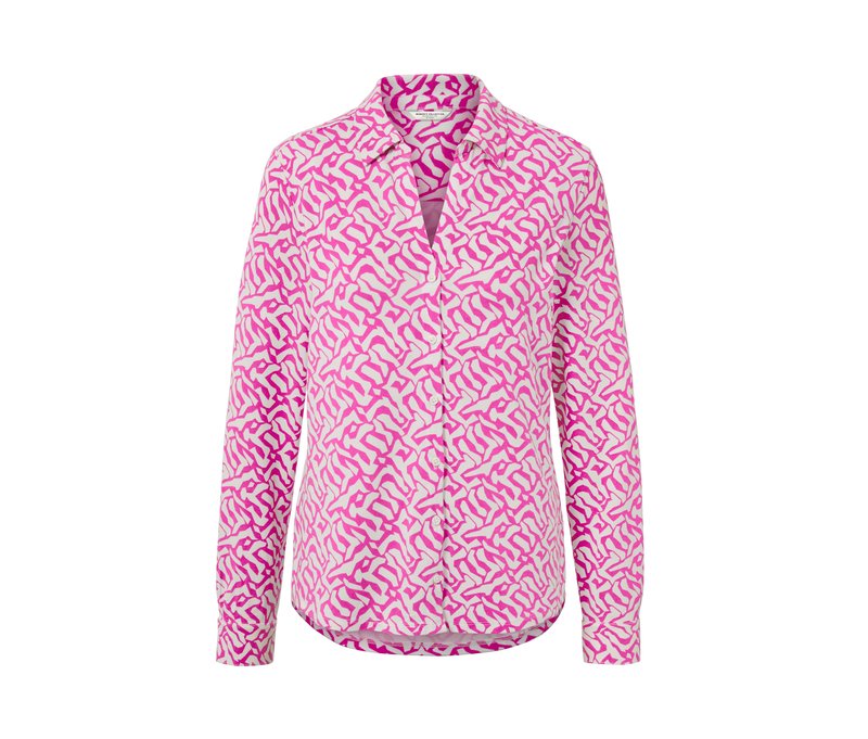 Tchibo - Blusenshirt mit Knopfleiste - Damen - Gr. XL - weiß/print