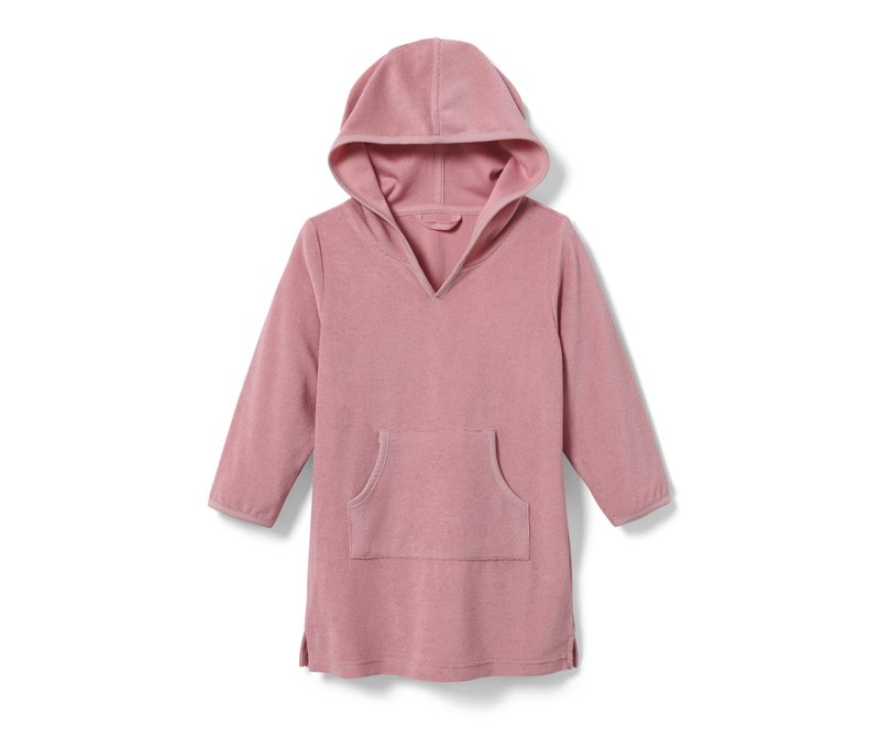 Tchibo - Kinder-Frottierponcho - Gr. 134/140 - rosa/gestreift