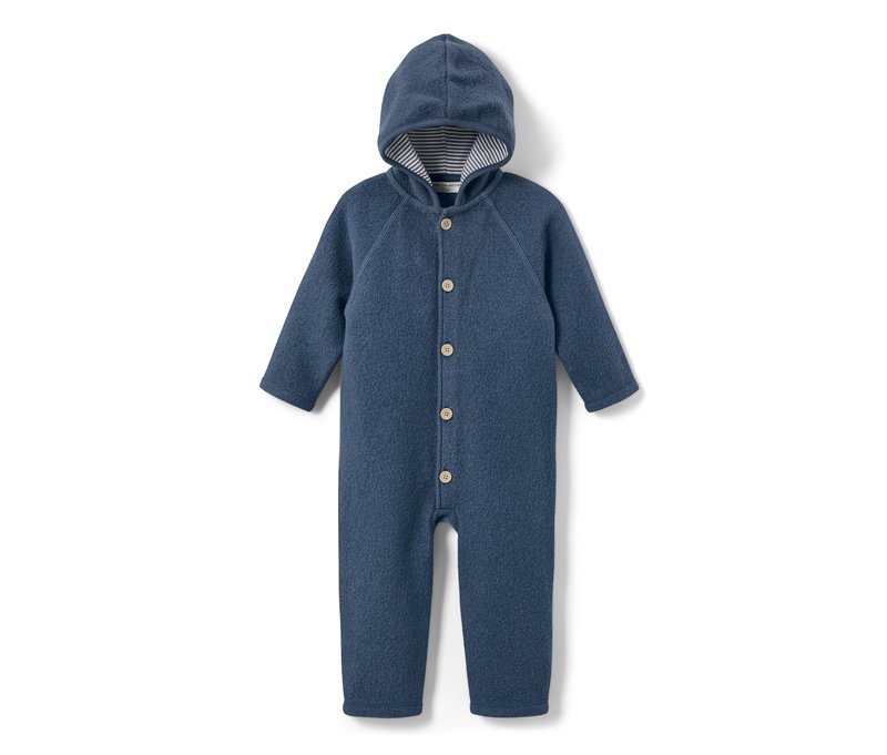 Tchibo - Baby-Walkoverall mit Merinowolle - Newborn - Gr. 50/56 - blau