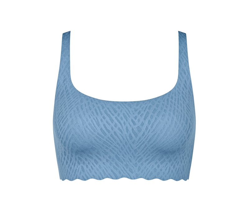 sloggi Zero Feel Bliss Top - Damen - Gr. L - blau/jacquard