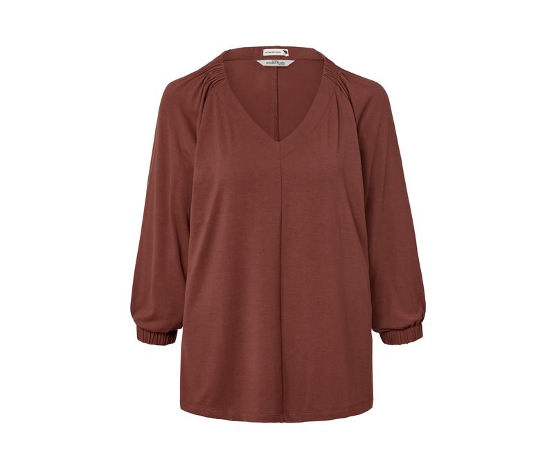 Tchibo - Shirt mit Raffung - Damen - Gr. XL - terrakotta