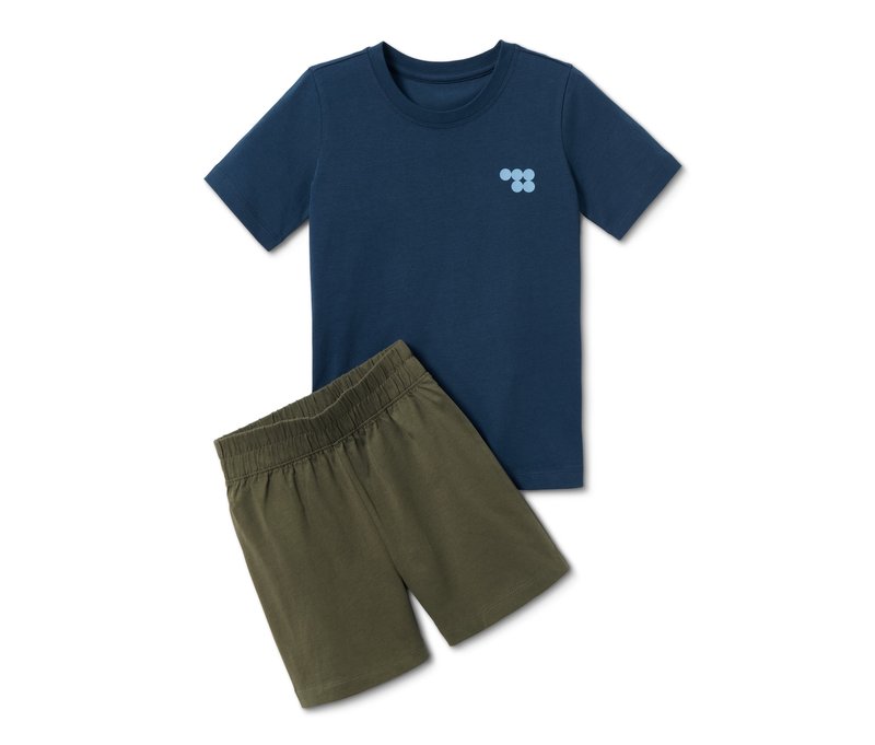 Tchibo - Pyjama aus Bio-Baumwolle - Gr. 134/140 - olivgrün