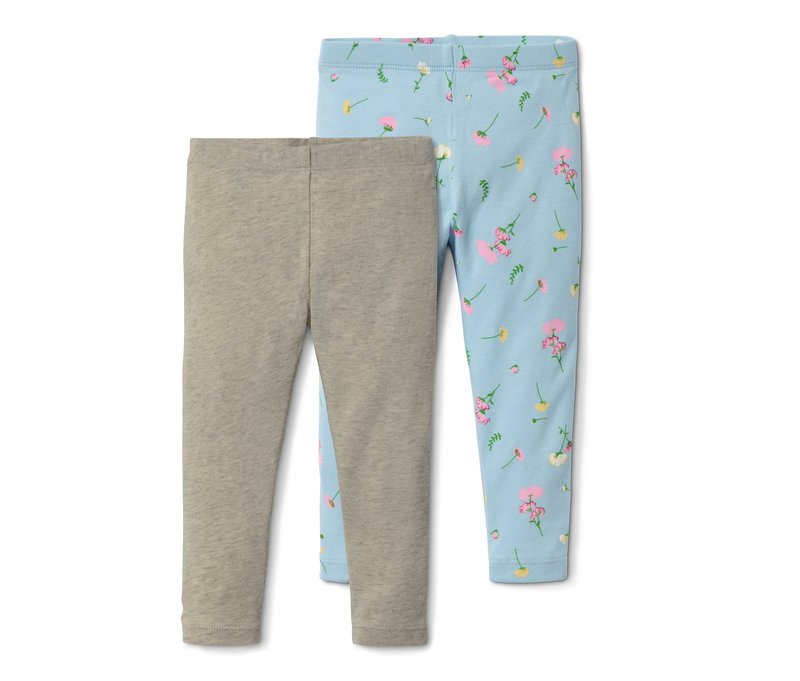 Tchibo - 2 Leggings aus Bio-Baumwolle - Baby - Gr. 62/68 - hellblau/geblümt