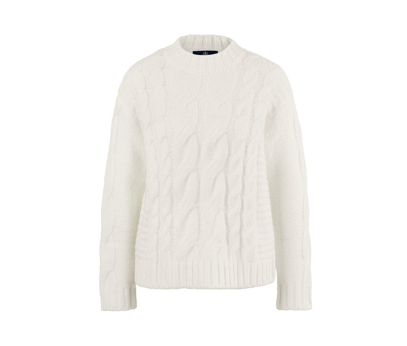 Tchibo - Strickpullover mit Zopfmuster - Damen - Gr. S - creme