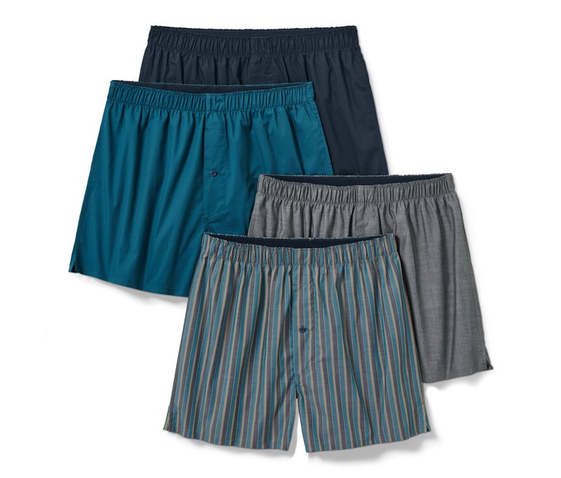 Tchibo - 4 Web-Boxershorts - Herren - Gr. Xl/7 - petrol/gestreift
