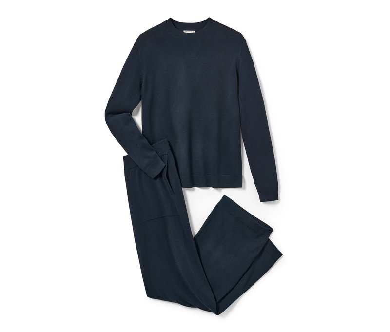 Tchibo - Hausanzug aus Strick - Damen - Gr. L - dunkelblau