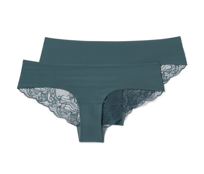 Tchibo - 2 Magic-Cut-Brazil-Slips - Damen - Gr. S - petrol