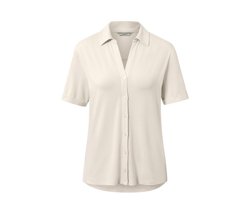 Tchibo - Blusenshirt mit Knopfleiste - Damen - Gr. L - creme