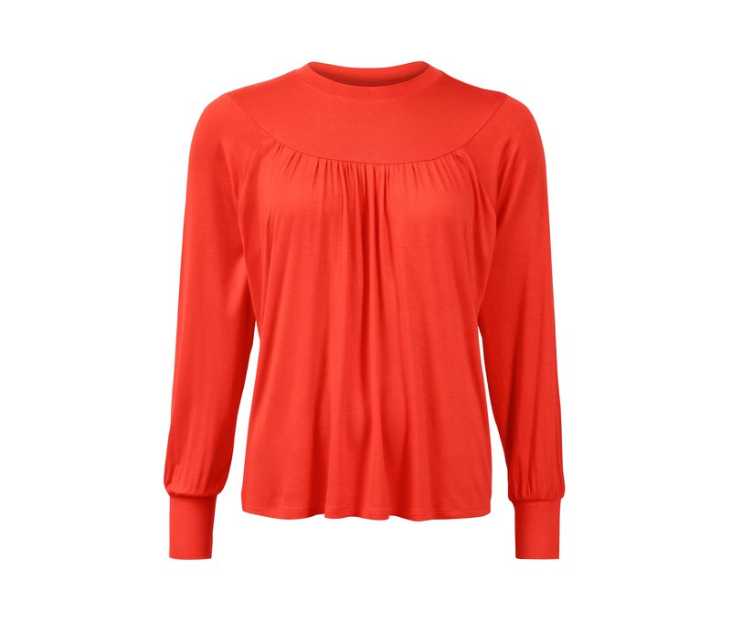 Tchibo - Blusenshirt mit Raffung - Damen - Gr. L - orange