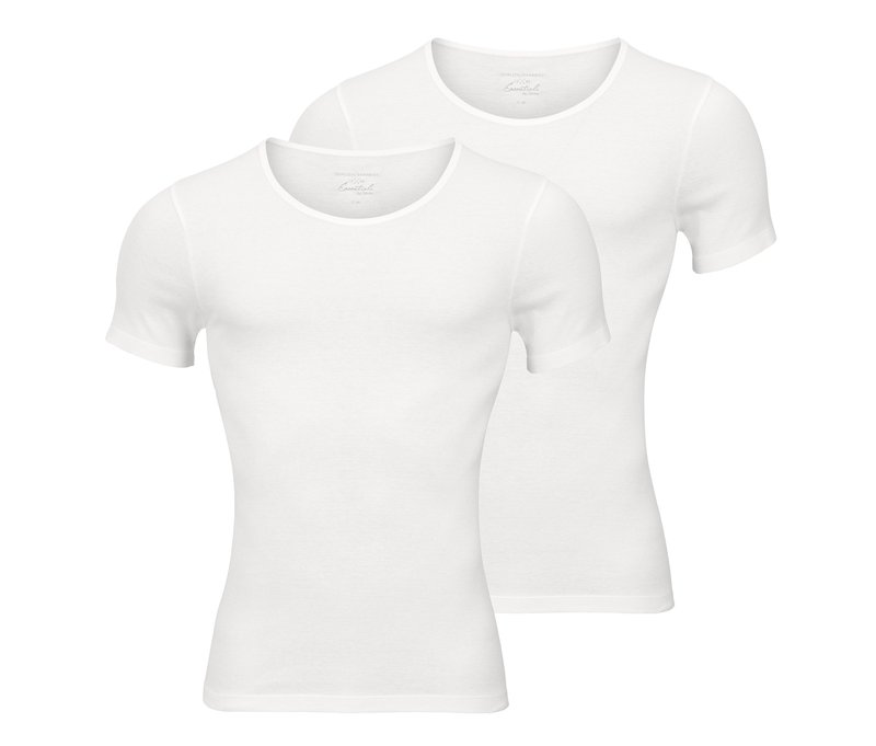 Tchibo - 2 Qualitäts-Feinripp-Unterhemden mit kurzem Arm - Herren - Gr. Xxl/8 - weiß