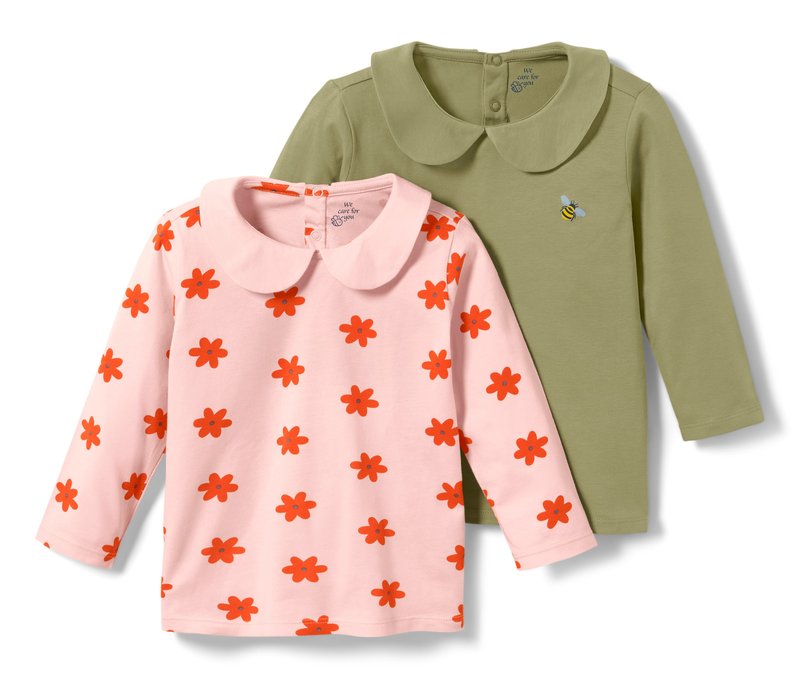 Tchibo - 2 Baby-Shirts - Herren - Gr. 98/104 - olivgrün/print