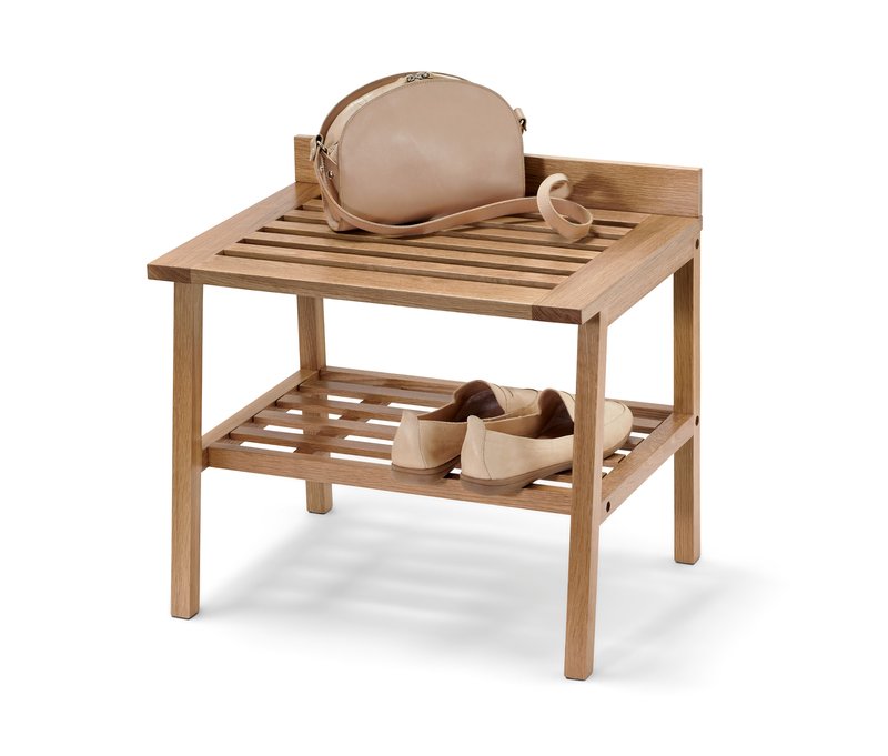 Tchibo - Hocker mit breiten Ablageflächen - 55x40,5x51cm - braun - Eichenholz