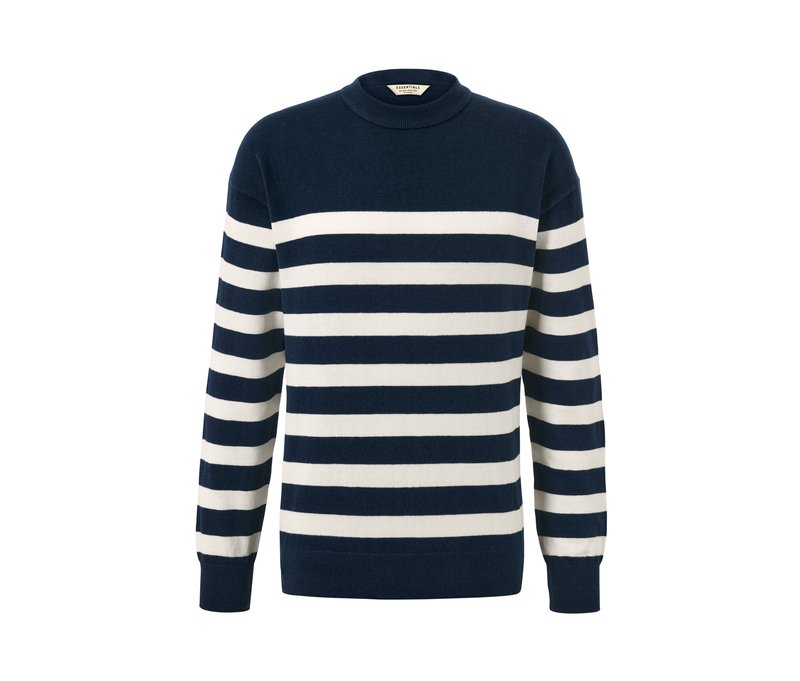 Tchibo - Pullover mit Rundhalsausschnitt - Herren - Gr. XXL - dunkelblau/gestreift