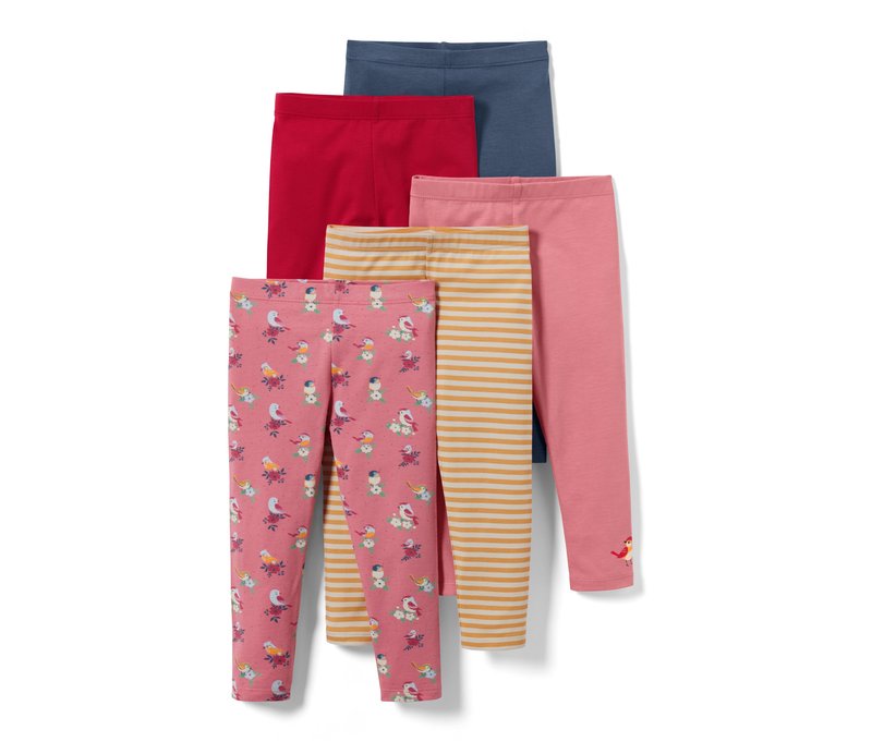 Tchibo - 5 Kinder-Leggings - Gr. 122/128 - blau